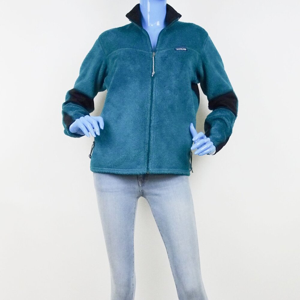 Vintage Patagonia Regulator Polartec Monkey Fleece Zip Jacket Women M 8 10 Green - Picture 3 of 7